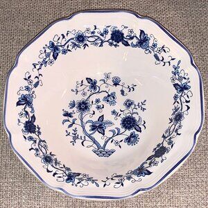 Vintage Woolworth Serving Bowl 9” Blue White Danube Onion Flower (Made in Korea)